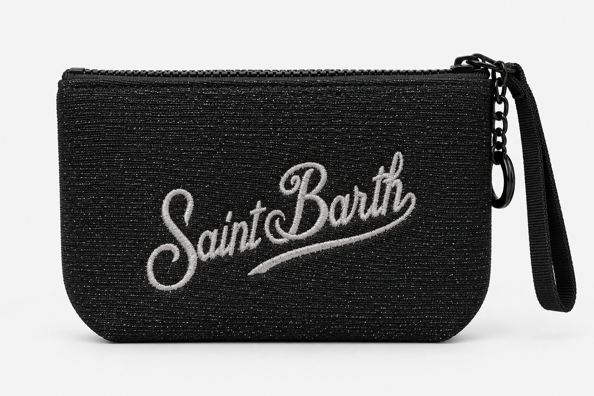 MC2 Saint Barth Pochette Donna Aline Mini Lurex Nera