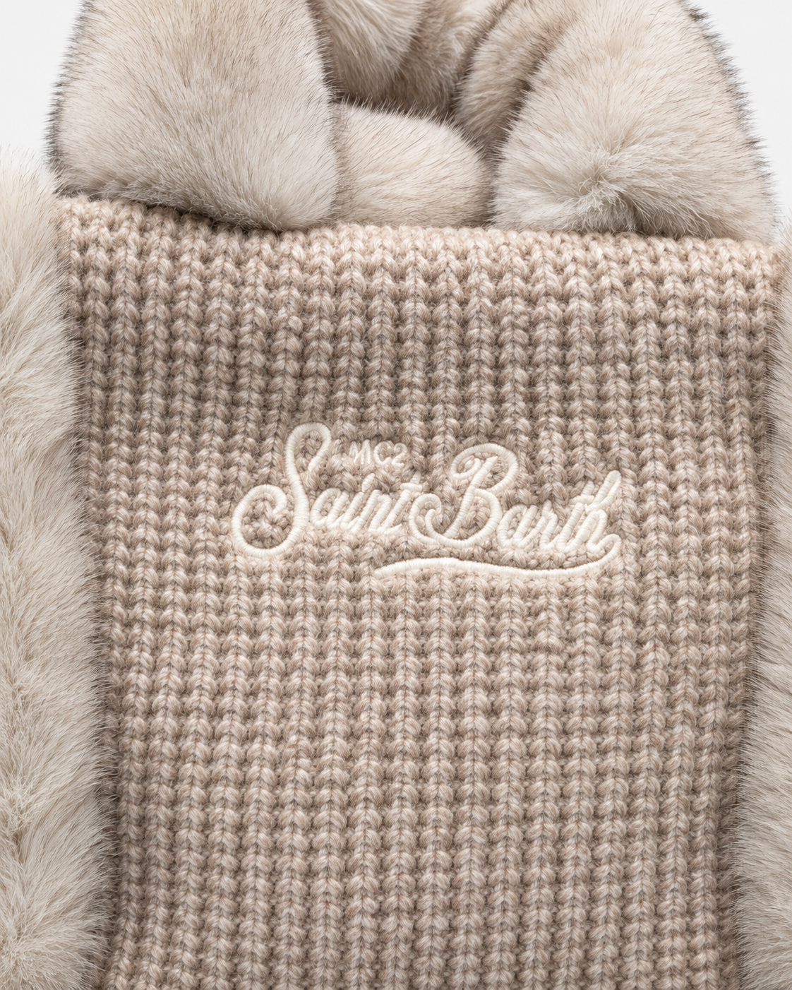 MC2 Saint Barth Borsa Donna Vanity Mini in Maglia Beige