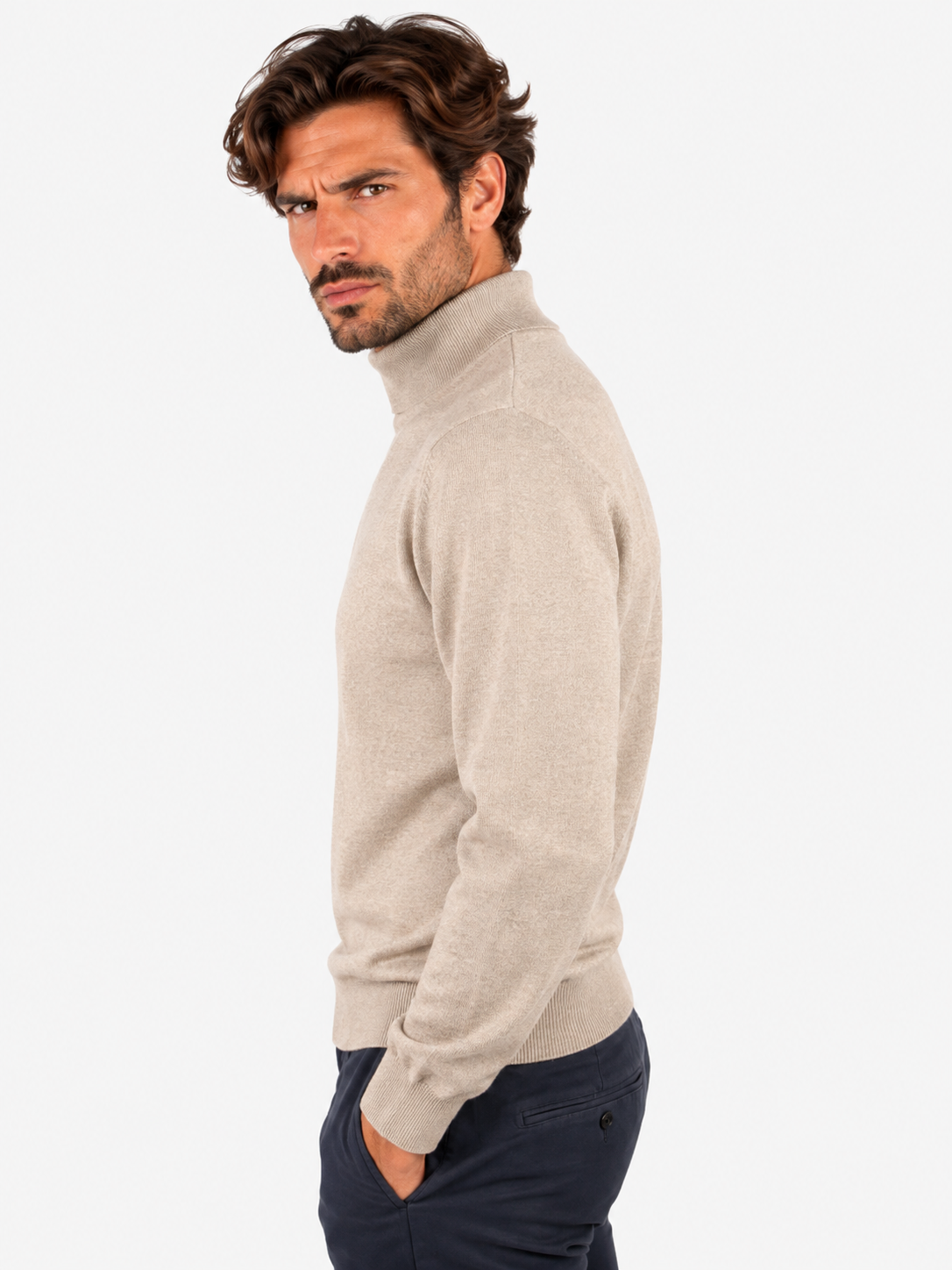 Gran Sasso Lupetto uomo in lana beige
