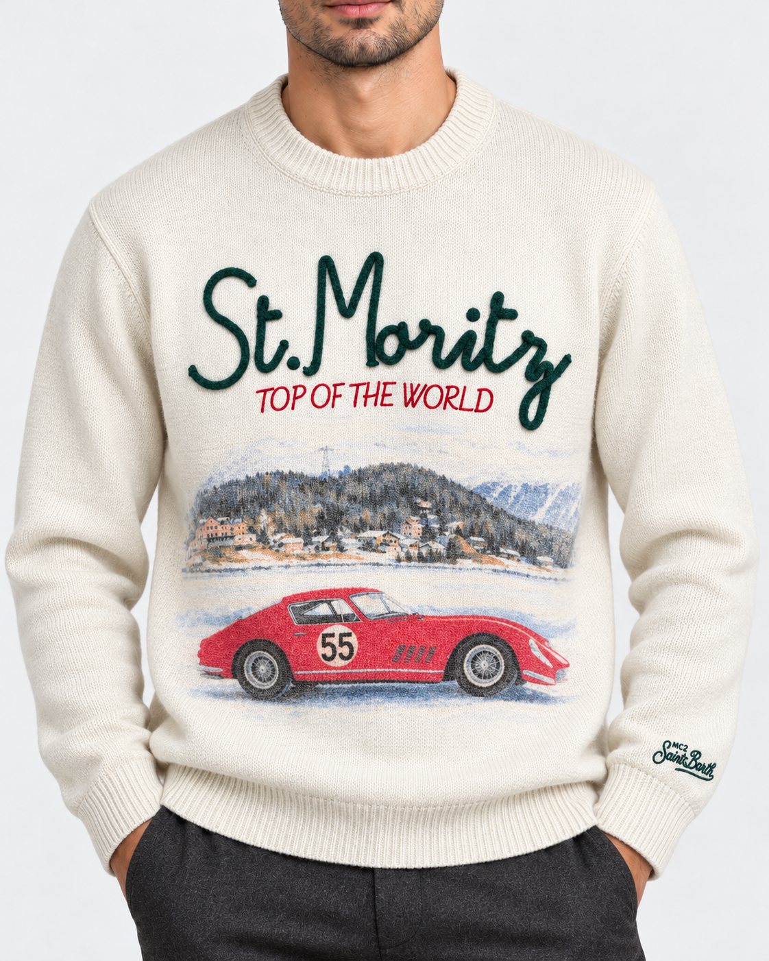 MC2 Saint Barth Maglia Uomo Heron Panna St. Moritz Top Car