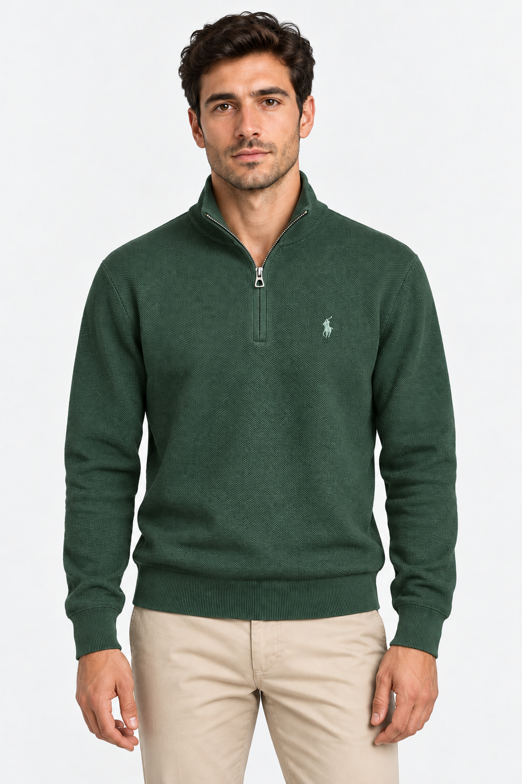 Polo Ralph Lauren Maglia Uomo con Zip a Nido d’Ape