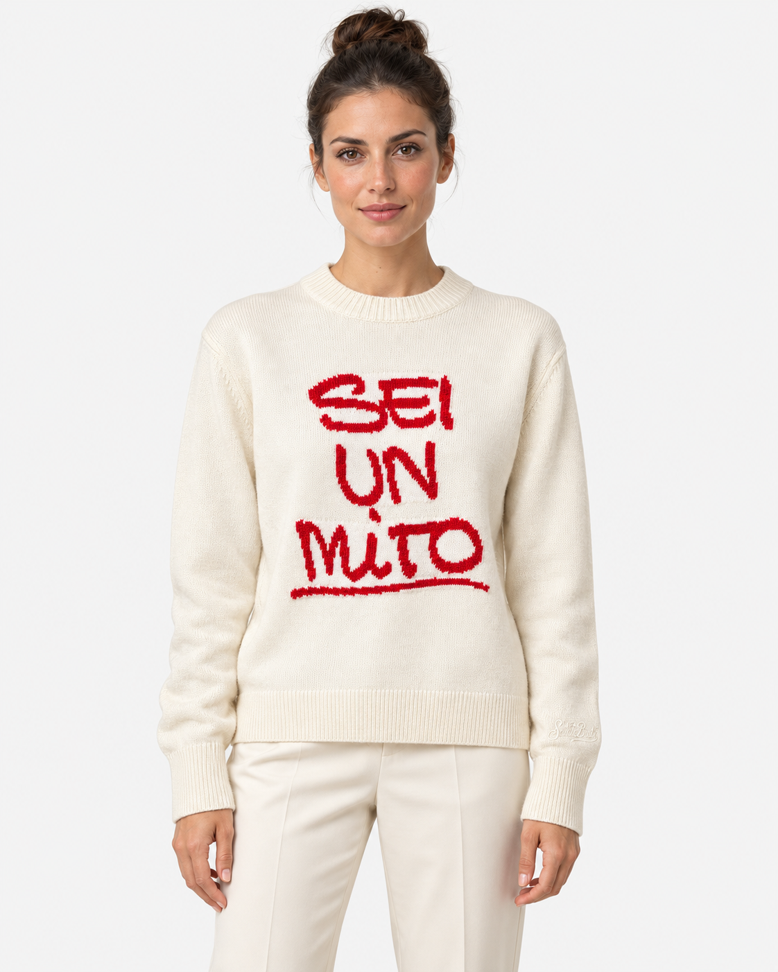 MC2 Saint Barth Maglia Donna New Queen 883 Sei un Mito Panna