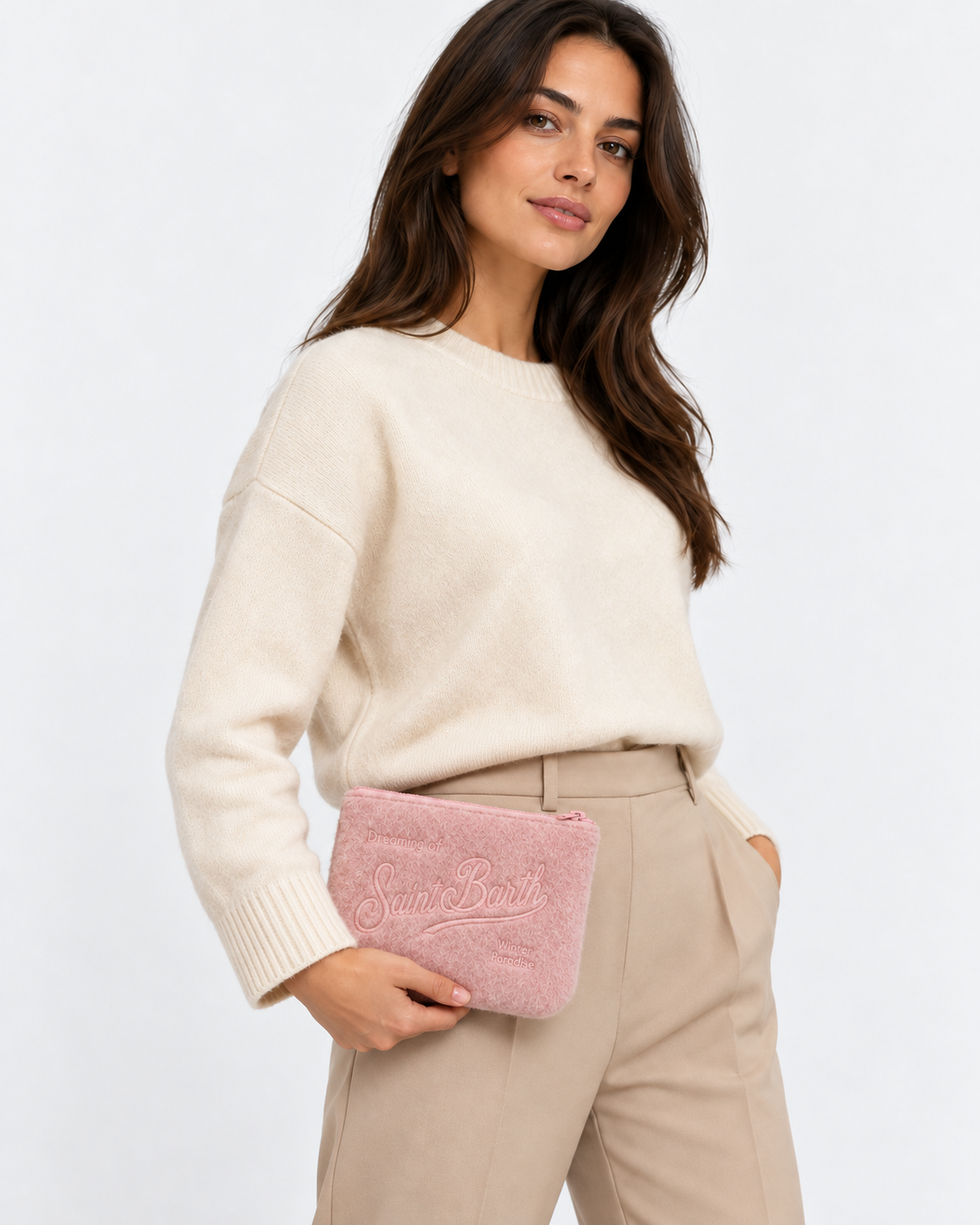 MC2 Saint Barth Pochette Donna Aline Felt in Feltro Rosa