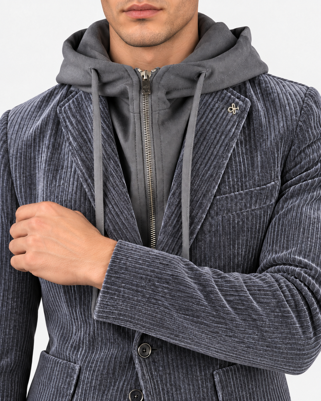 Distretto 12 Giacca Uomo Torino Blu con Cappuccio