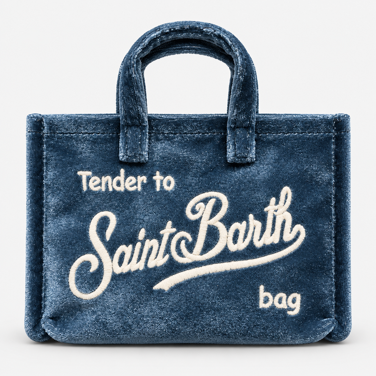 MC2 Saint Barth Phone Bag Donna in Velluto Blu con Tracolla