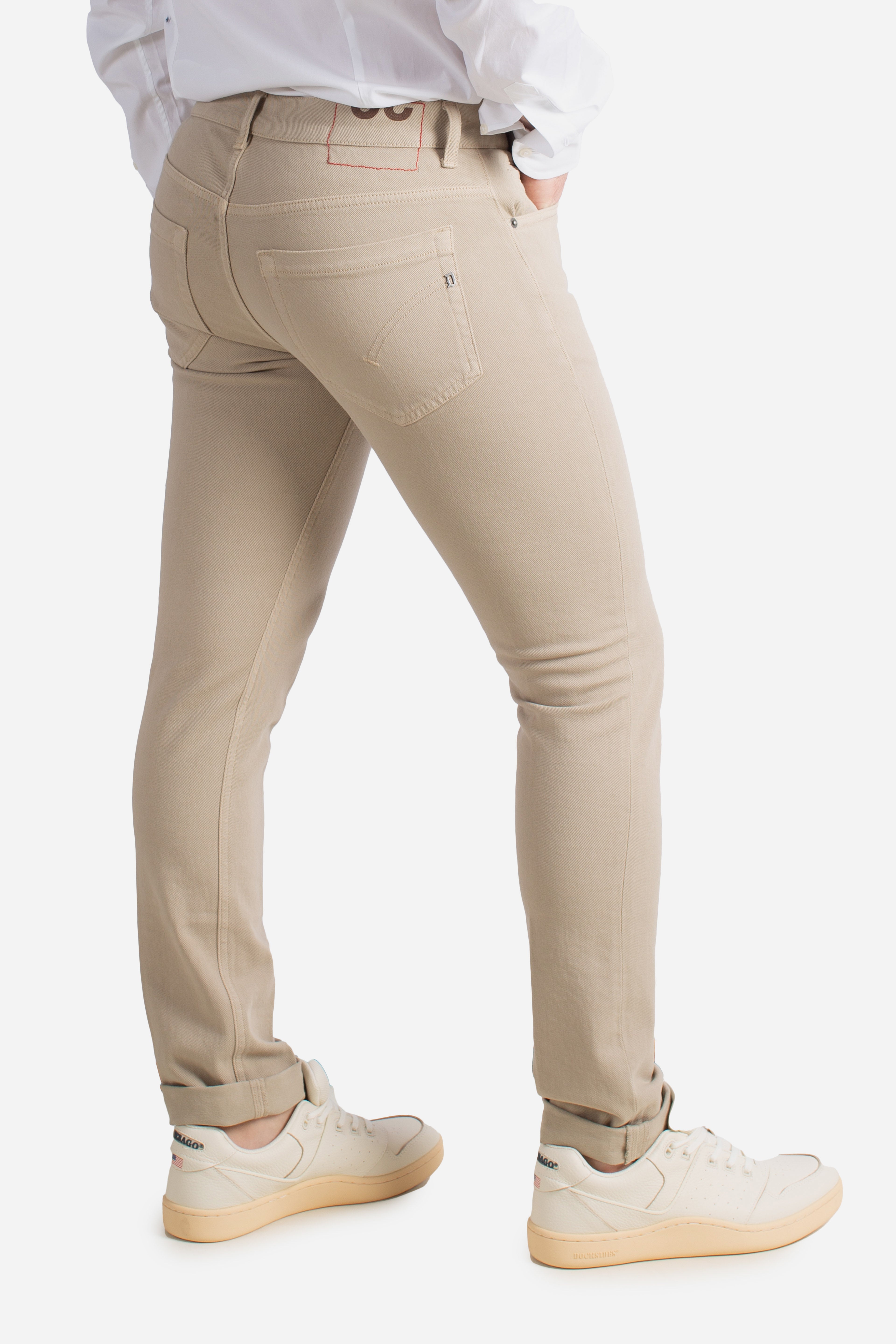 Jeans 5 tasche skinny George in bull bluesign stretch 11 oz sabbia