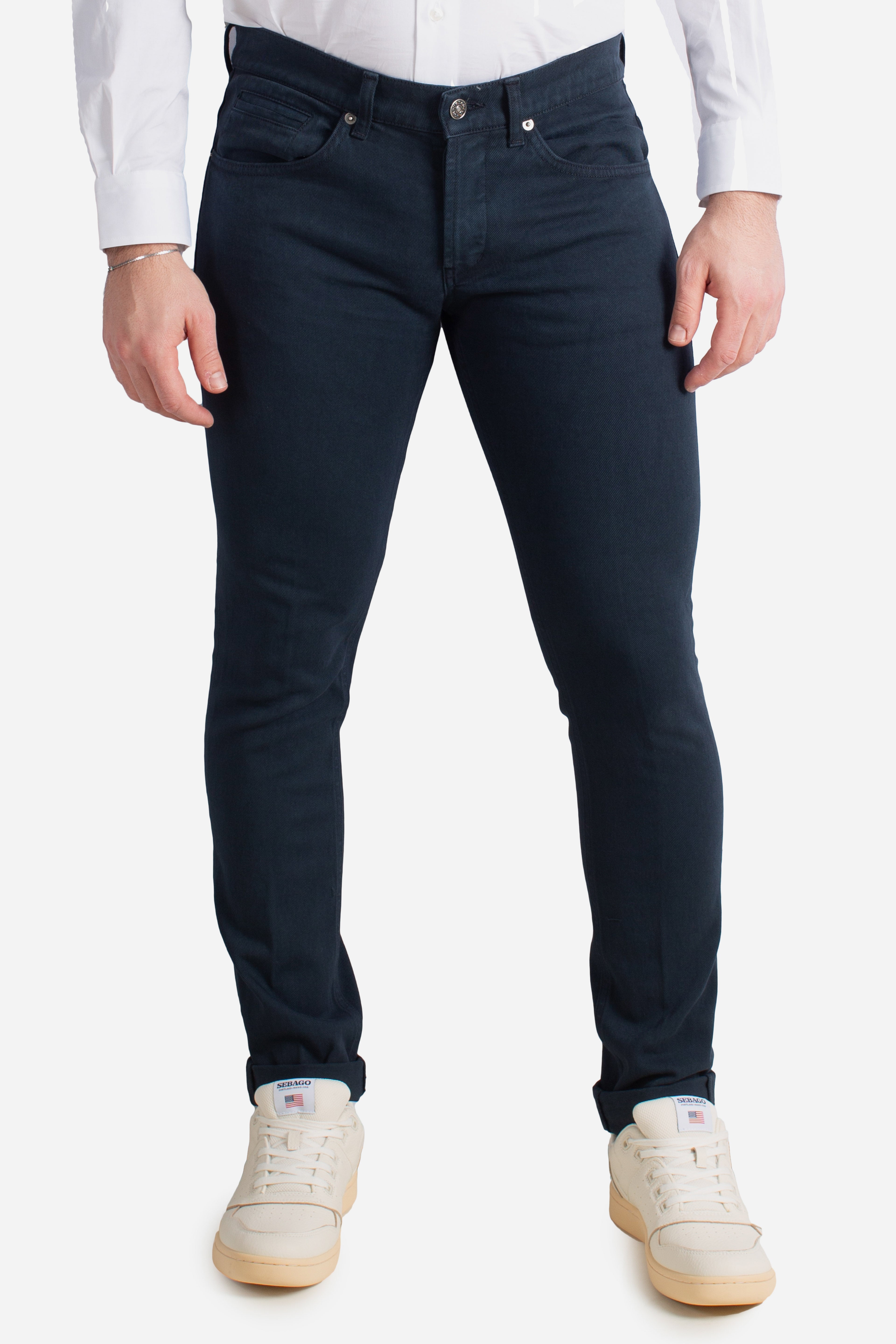 Jeans 5 tasche skinny George in bull bluesign stretch 11 oz blu