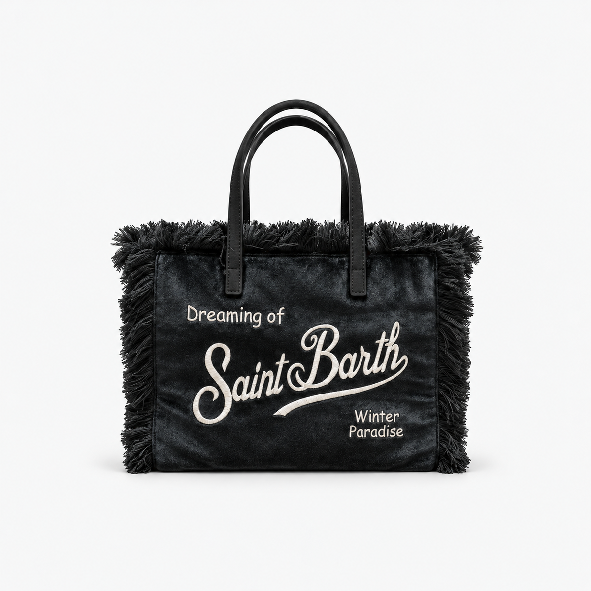 MC2 Saint Barth Borsa Donna Colette in Velluto Liscio Nero