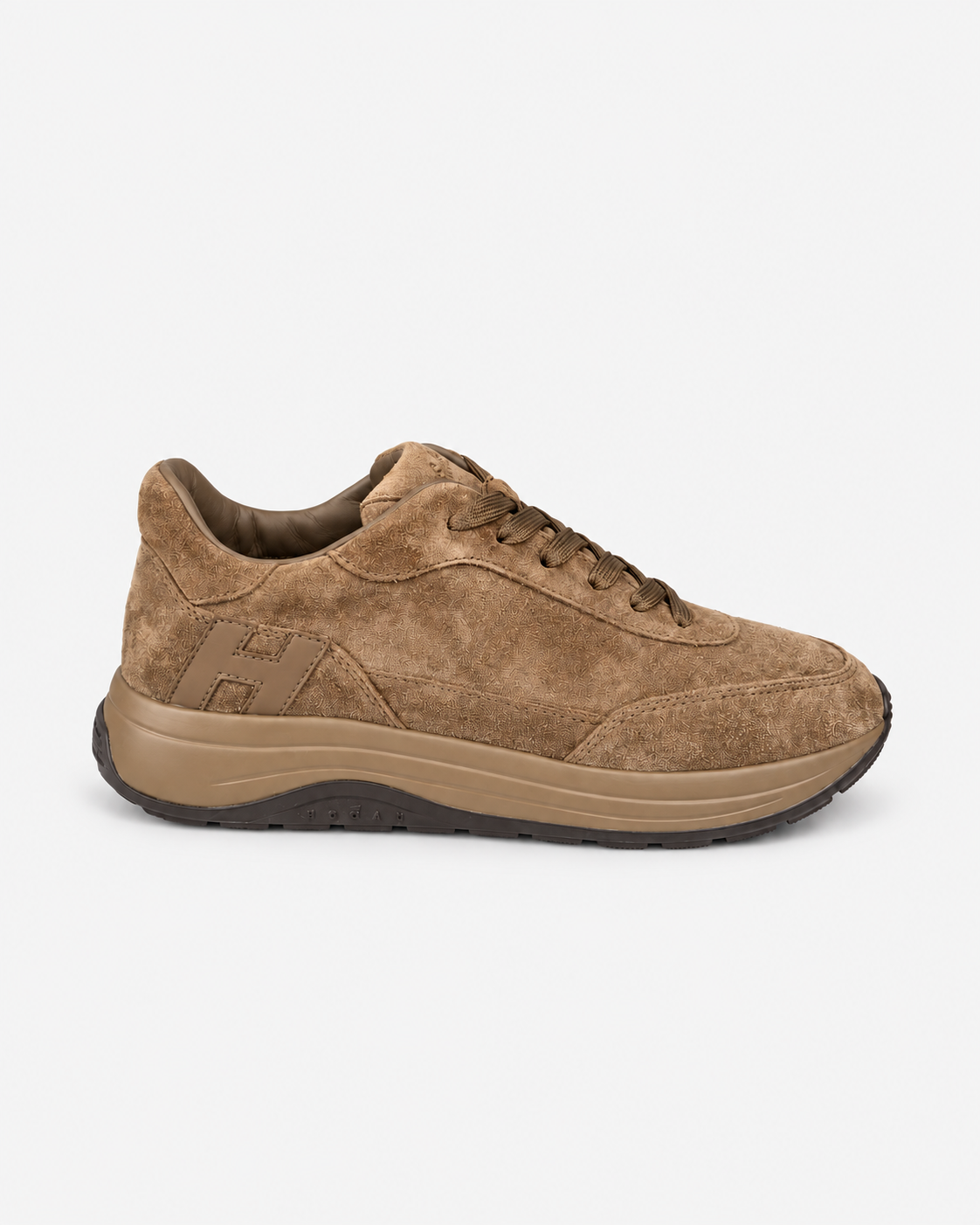 Hogan Sneakers uomo Hi-Light in pelle scamosciata marrone