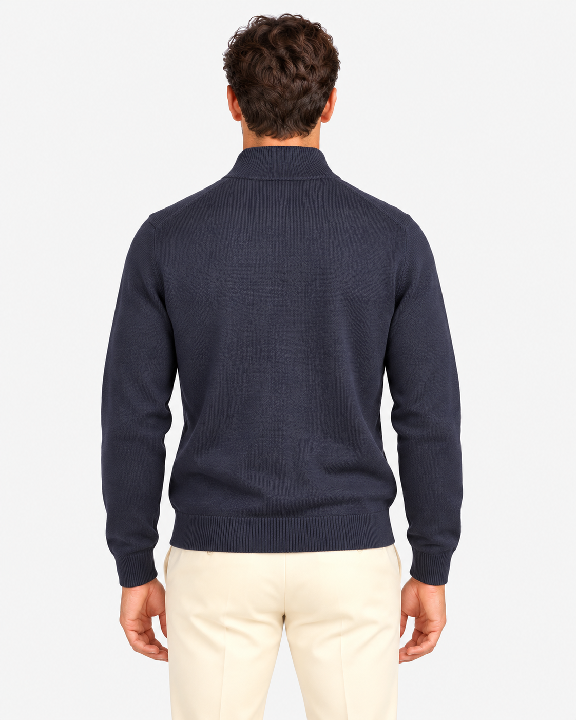 MC2 Saint Barth Cardigan Uomo Night Blue in Lana Merinos Extrafine
