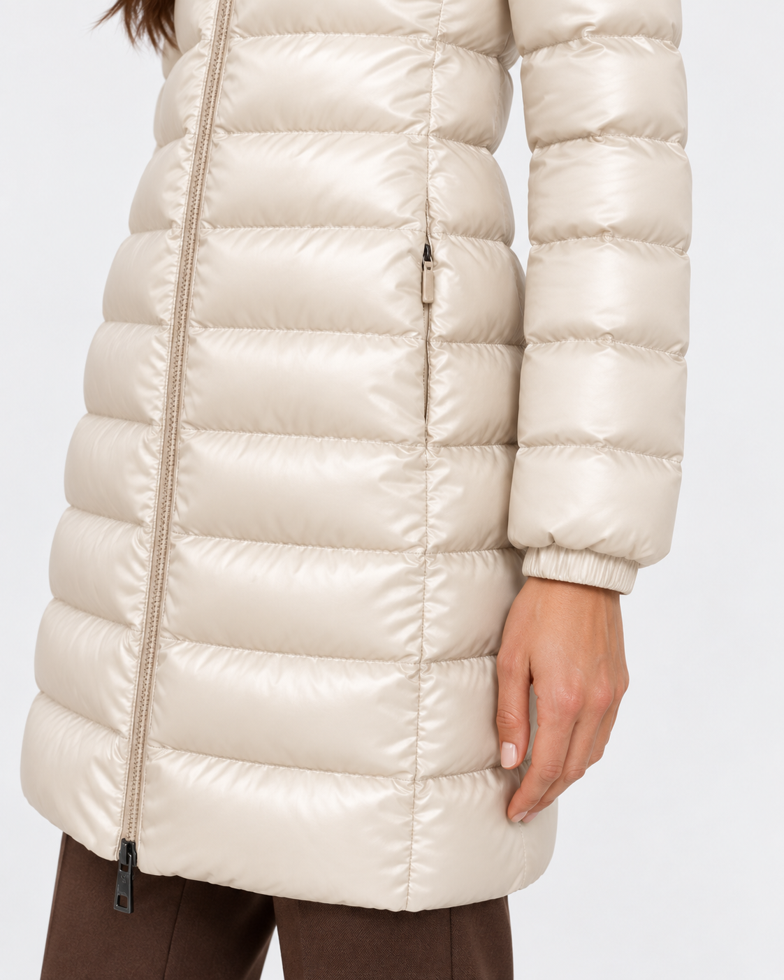 Herno Giaccone donna in nylon lucido Chantilly con cappuccio