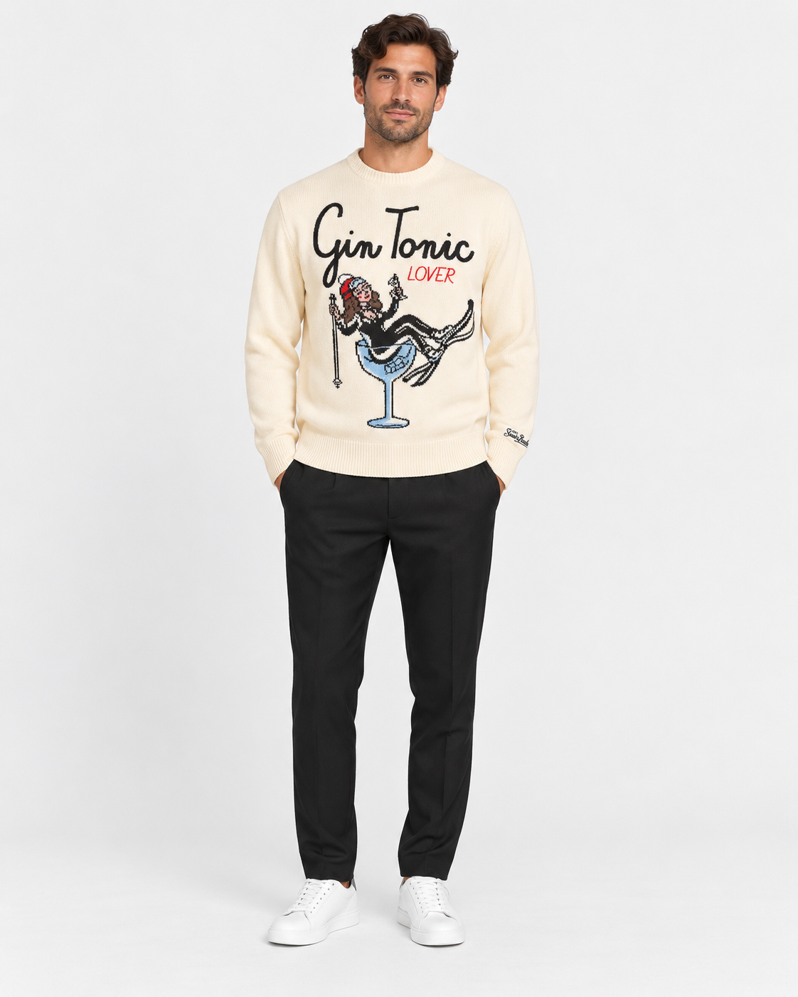 MC2 Saint Barth Maglia Uomo Gin Girl Glass Panna