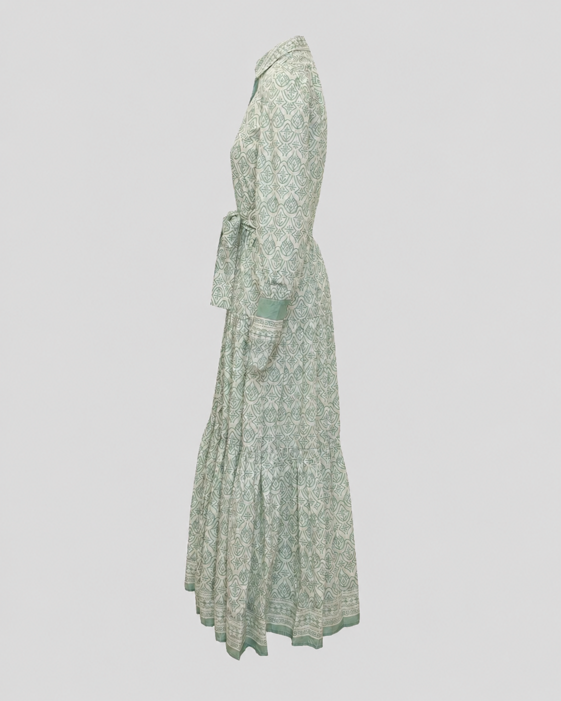 Abito Jensen in cotone con fantasia eightboho bianco verde