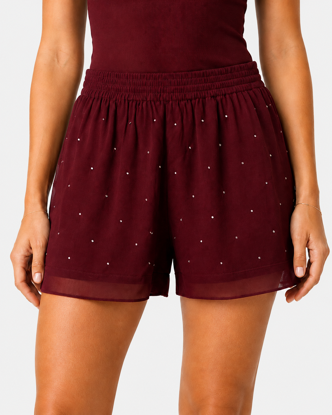 PANTALONCINO MEAVE GEORGETTE STRASS