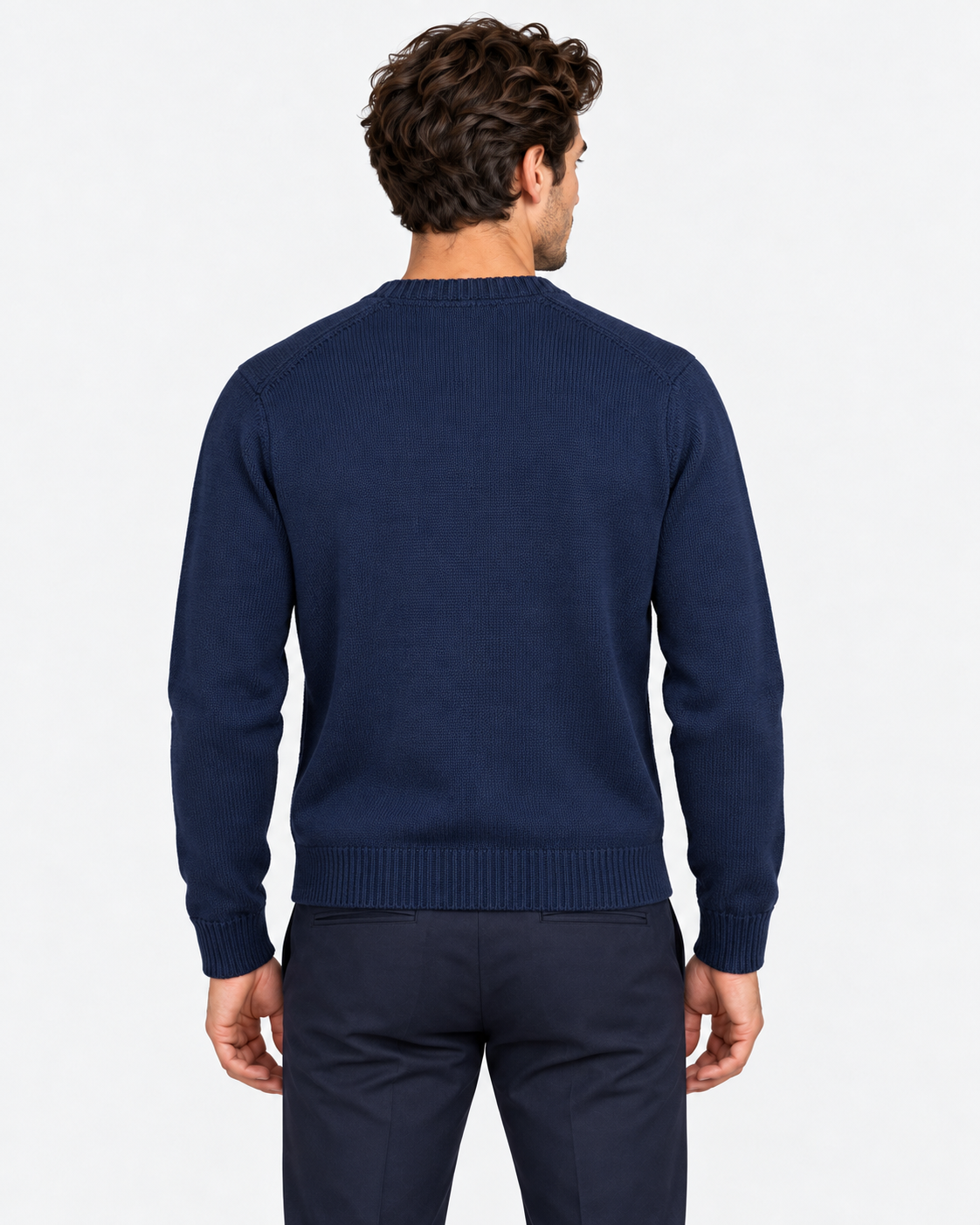 Polo Ralph Lauren Maglione Uomo Girocollo in Cotone Blu