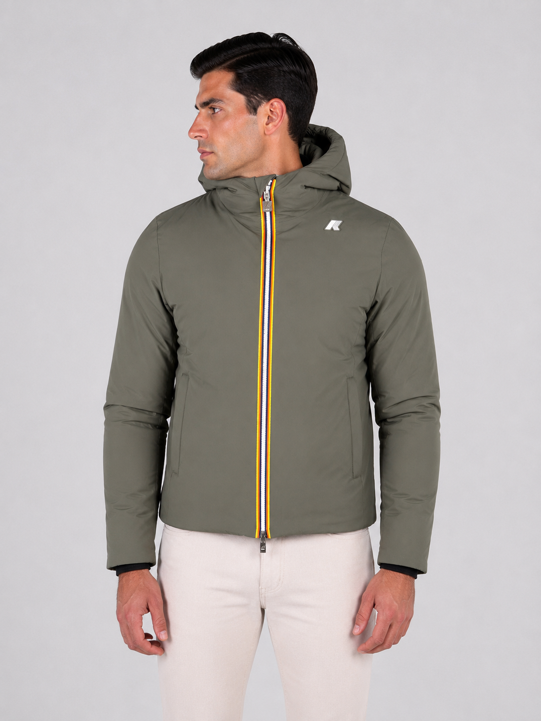 Giubbotto k-way uomo Jack St Warm Double reversibile green blackish - grey ash