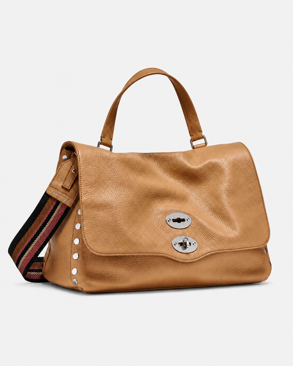 BORSA POSTINA® MEDIUM IN PELLE MARTELLATA BROWN CANTUCCI