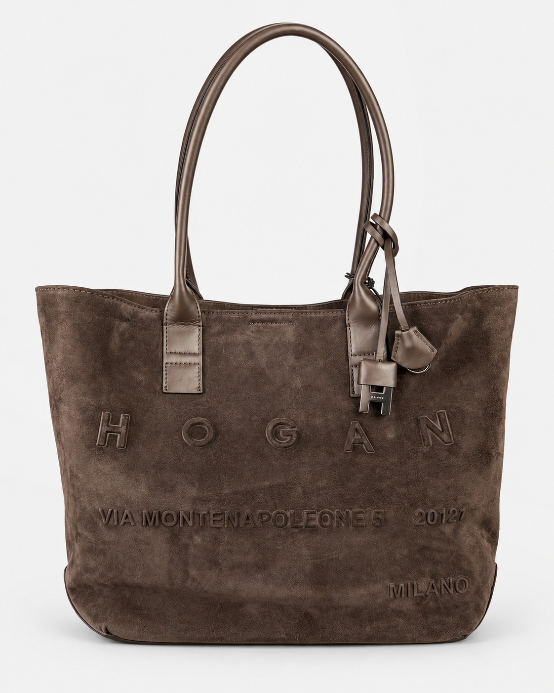 Hogan Borsa shopping Address piccola in suede marrone