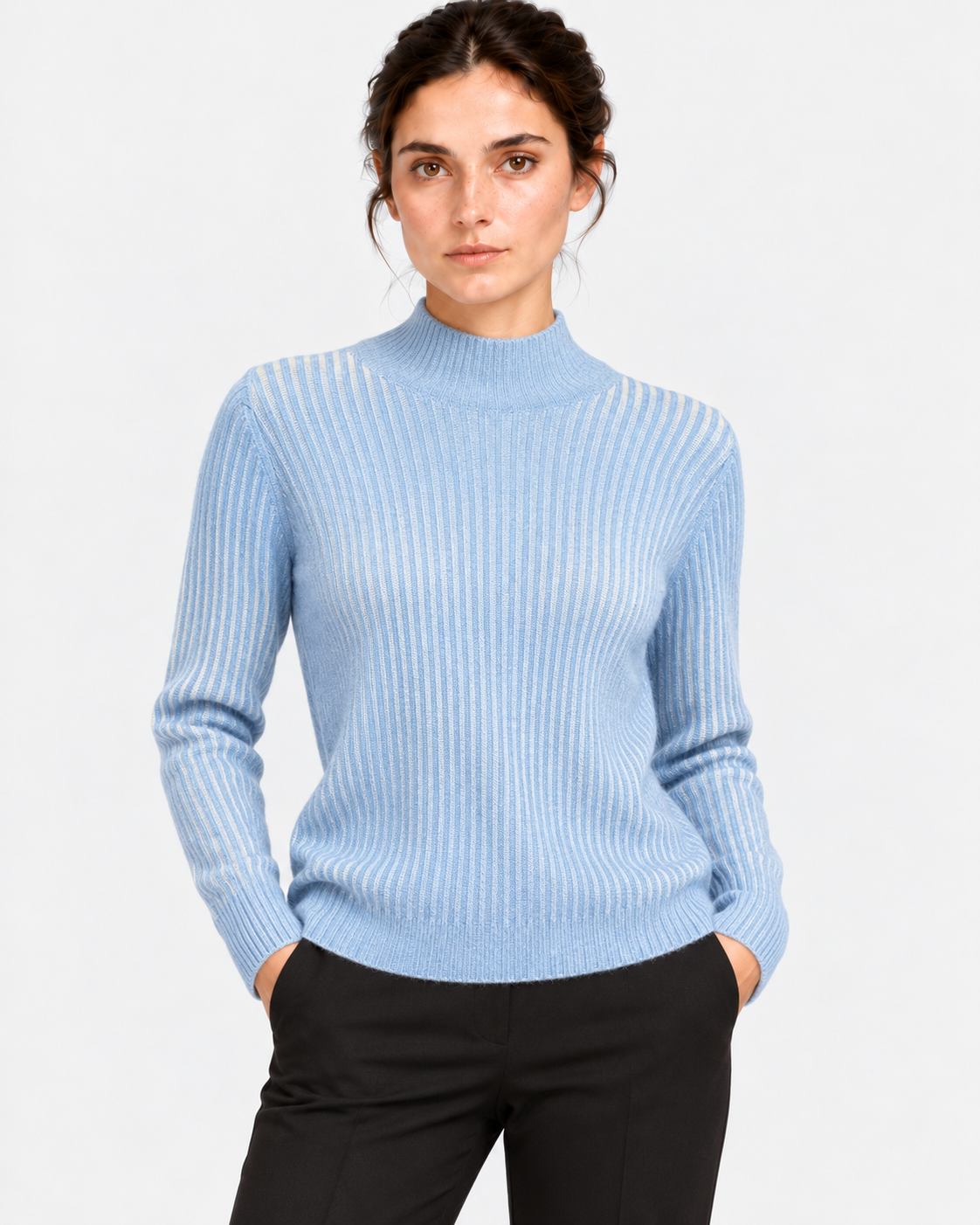 Gran Sasso Maglia Donna Vintage Azzurra in Puro Cashmere