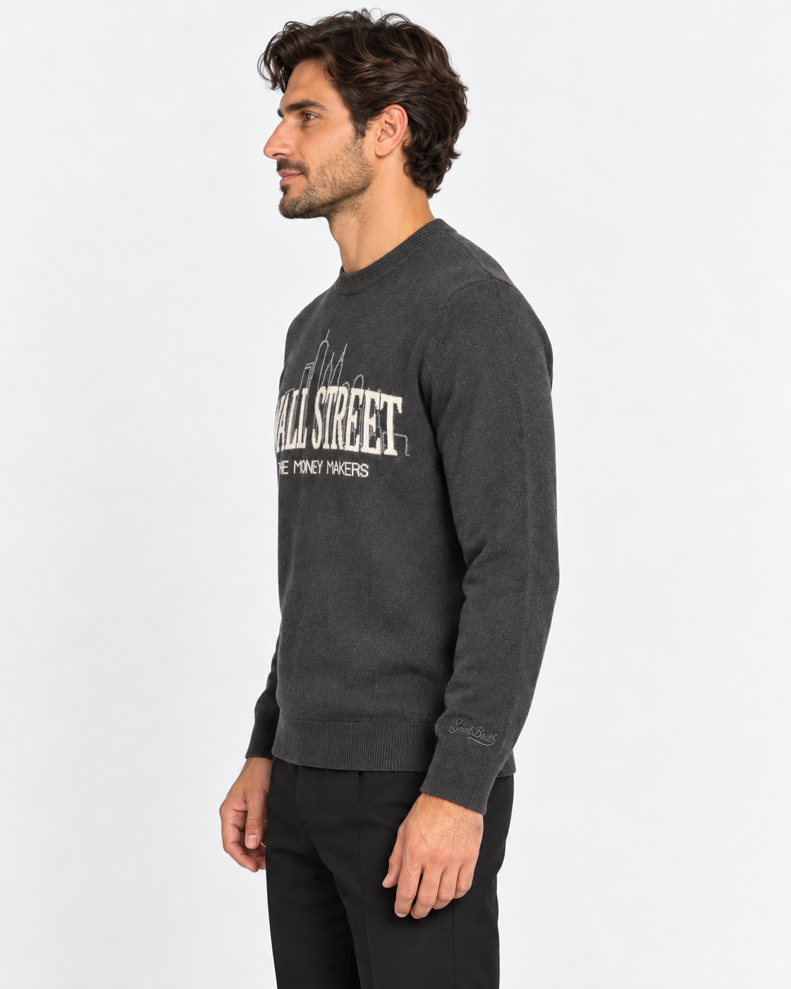 MC2 Saint Barth Maglia Uomo Wall Street Black