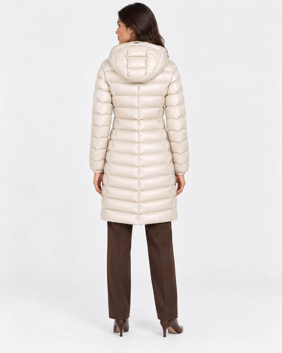 Herno Giaccone donna in nylon lucido Chantilly con cappuccio