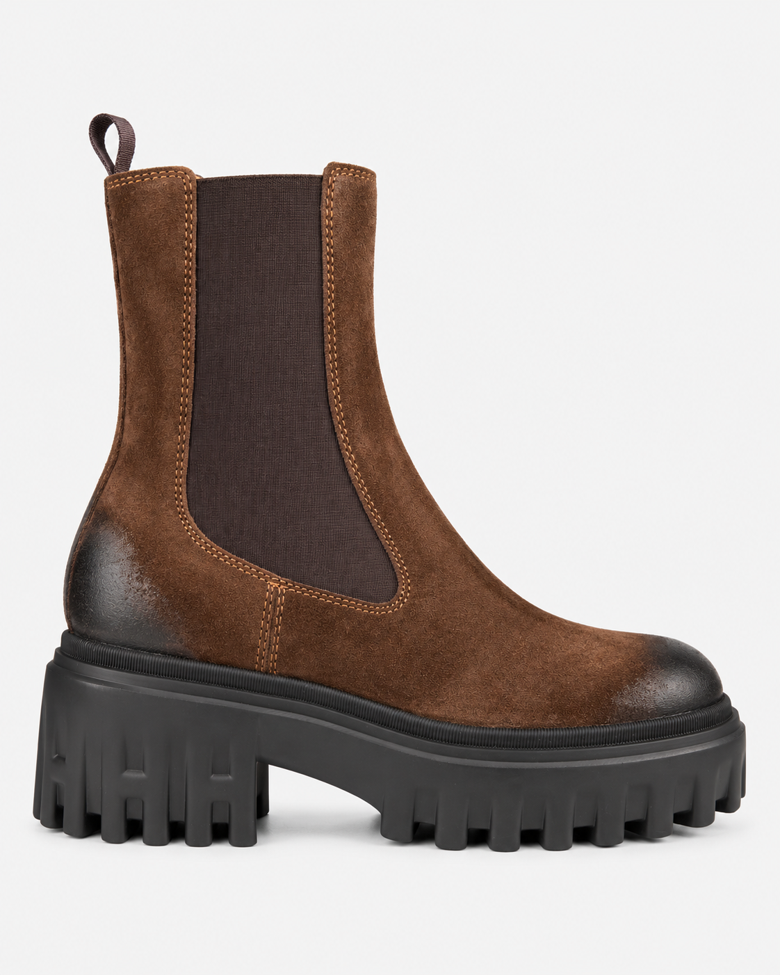 Hogan H700 Chelsea Boots Donna Marrone in Pelle Scamosciata