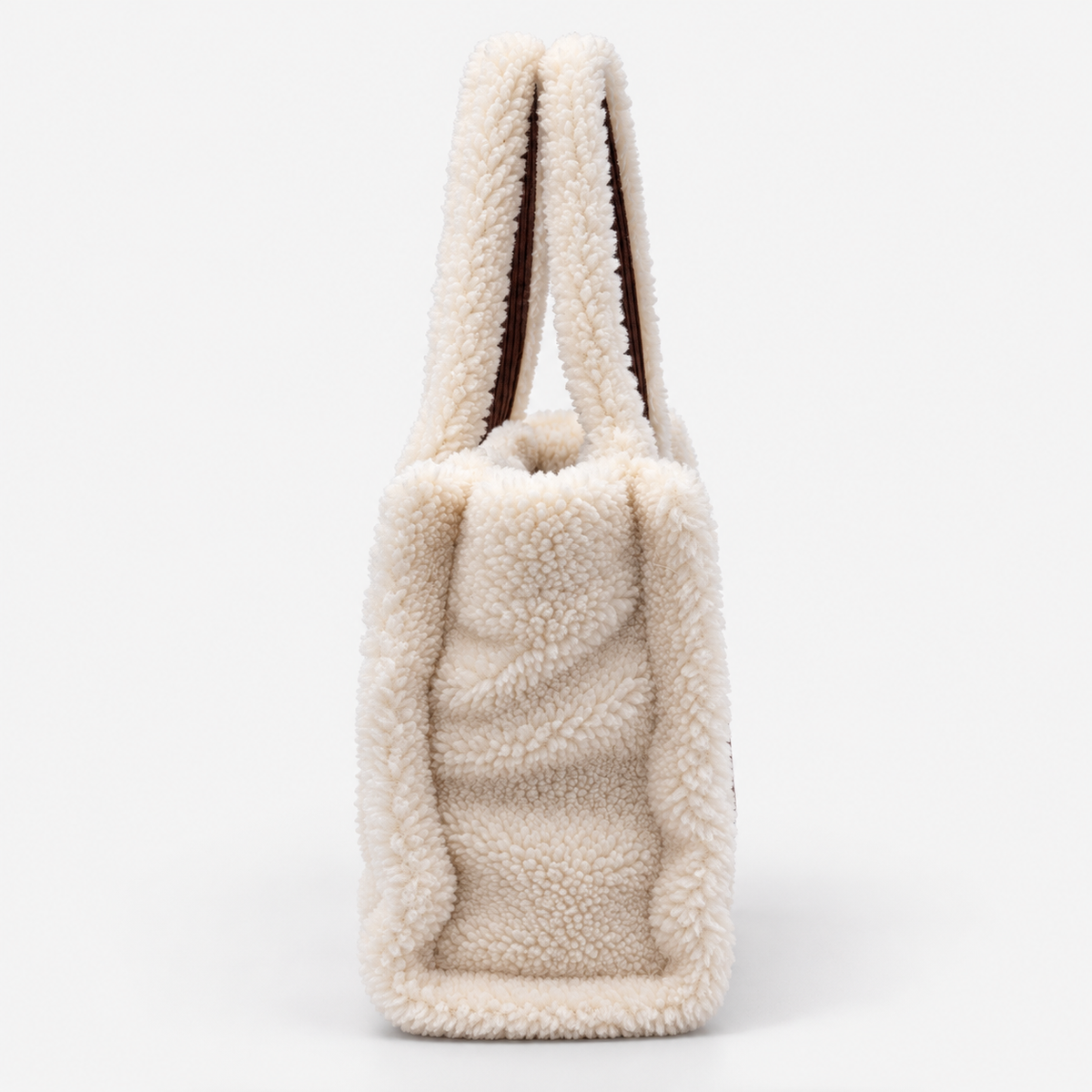 MC2 Saint Barth Borsa Donna Colette Teddy Panna con Logo Marrone