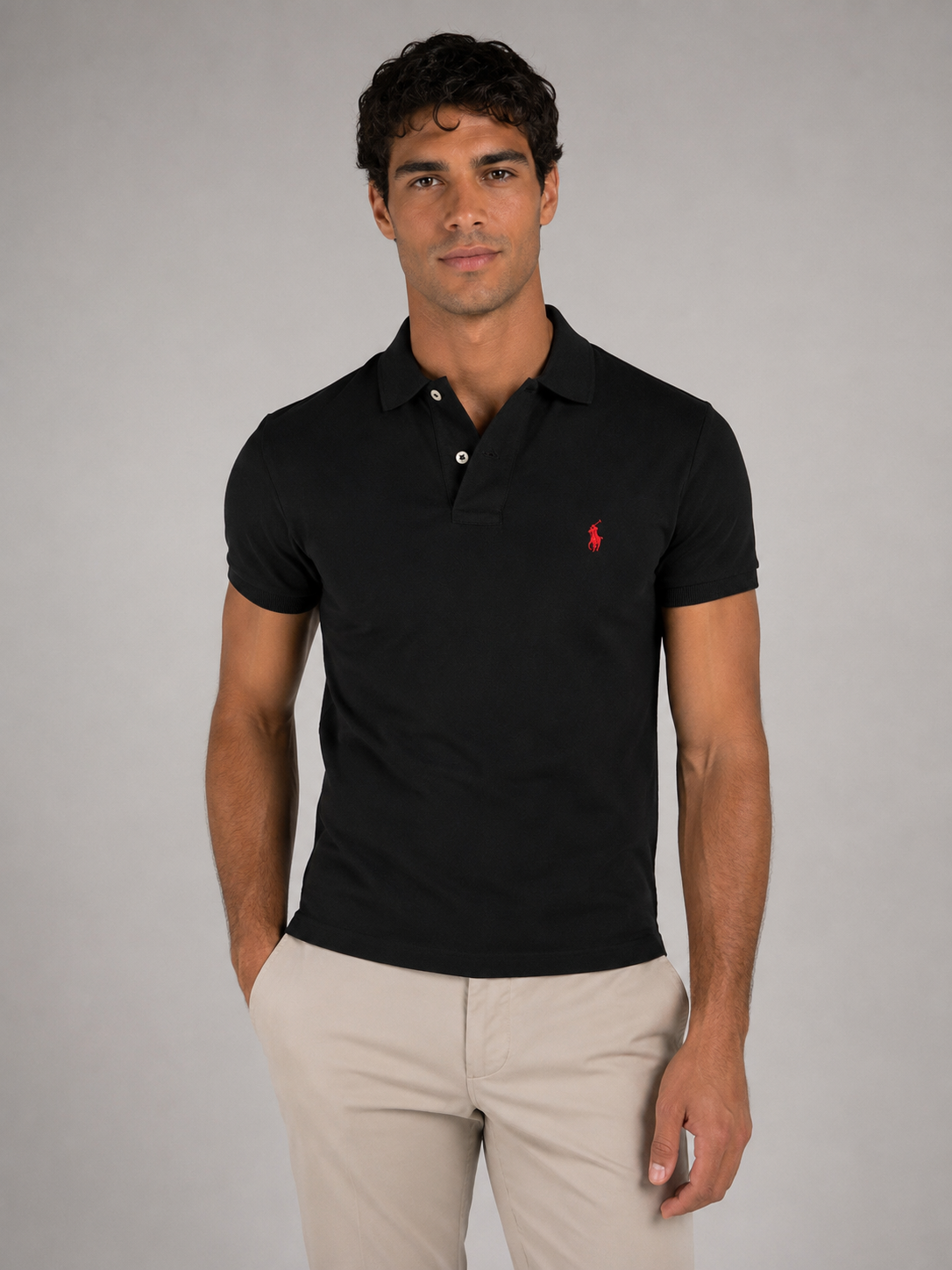 Polo in piqué Slim-Fit BLACK