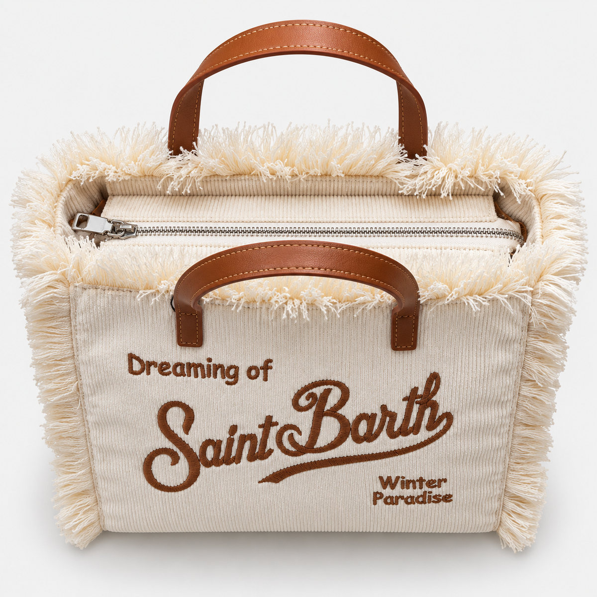 MC2 Saint Barth Borsa Donna Colette in Velluto Panna