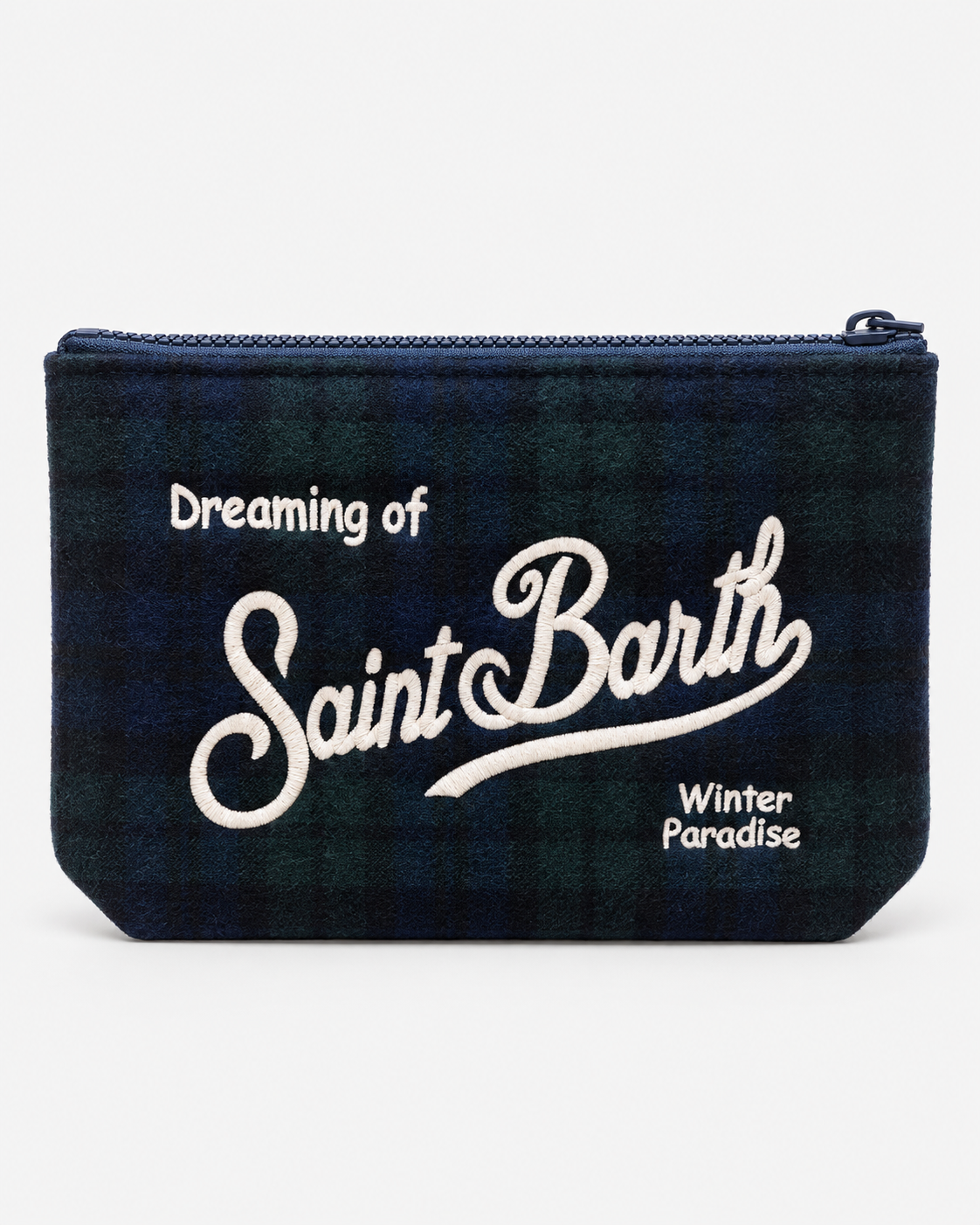 MC2 Saint Barth Pochette Uomo Aline Wool Tartan Blu e Verde