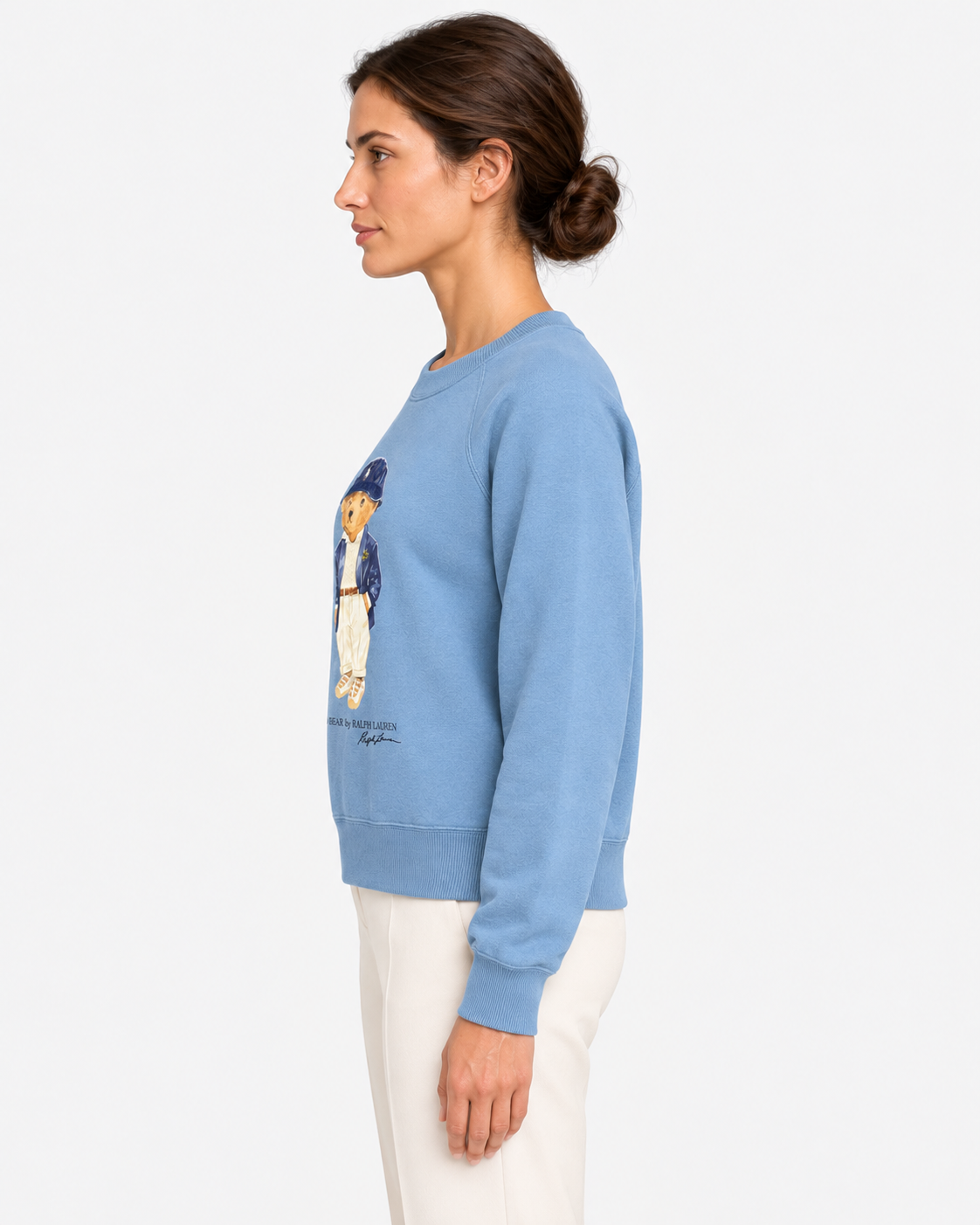 Polo Ralph Lauren Felpa Donna Polo Bear Girocollo Azzurra