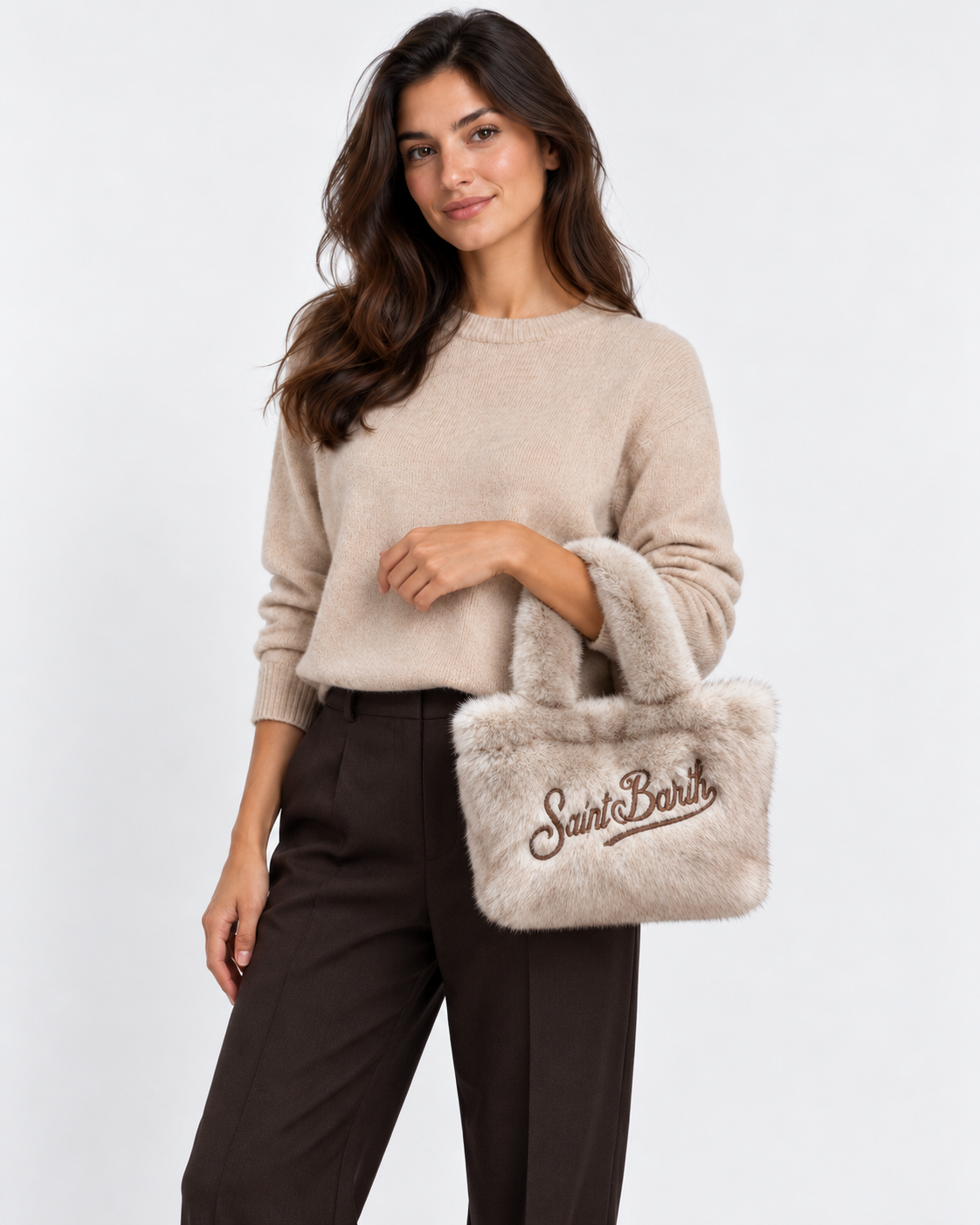 MC2 Saint Barth Borsa Donna Vanity Mini Soft Fur Beige