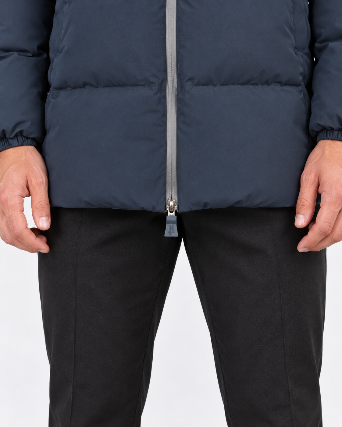 Herno Giacca lunga uomo New Impact blu con cappuccio