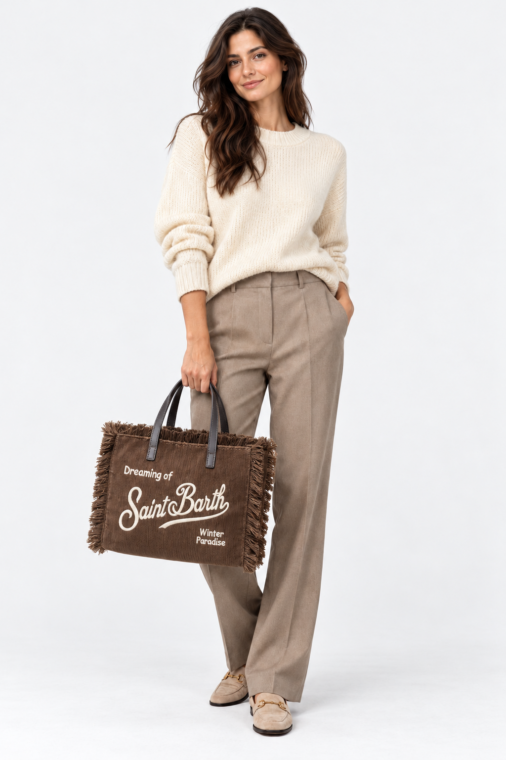 MC2 Saint Barth Borsa Donna Colette in Velluto Marrone