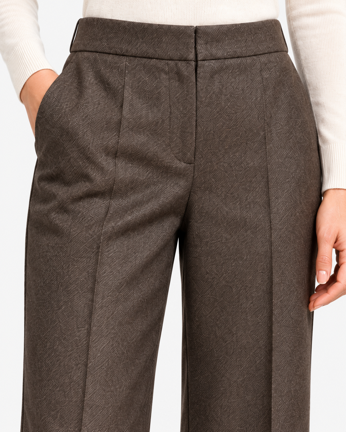 Gran Sasso Pantaloni Donna Testa di Moro in Lana e Cashmere
