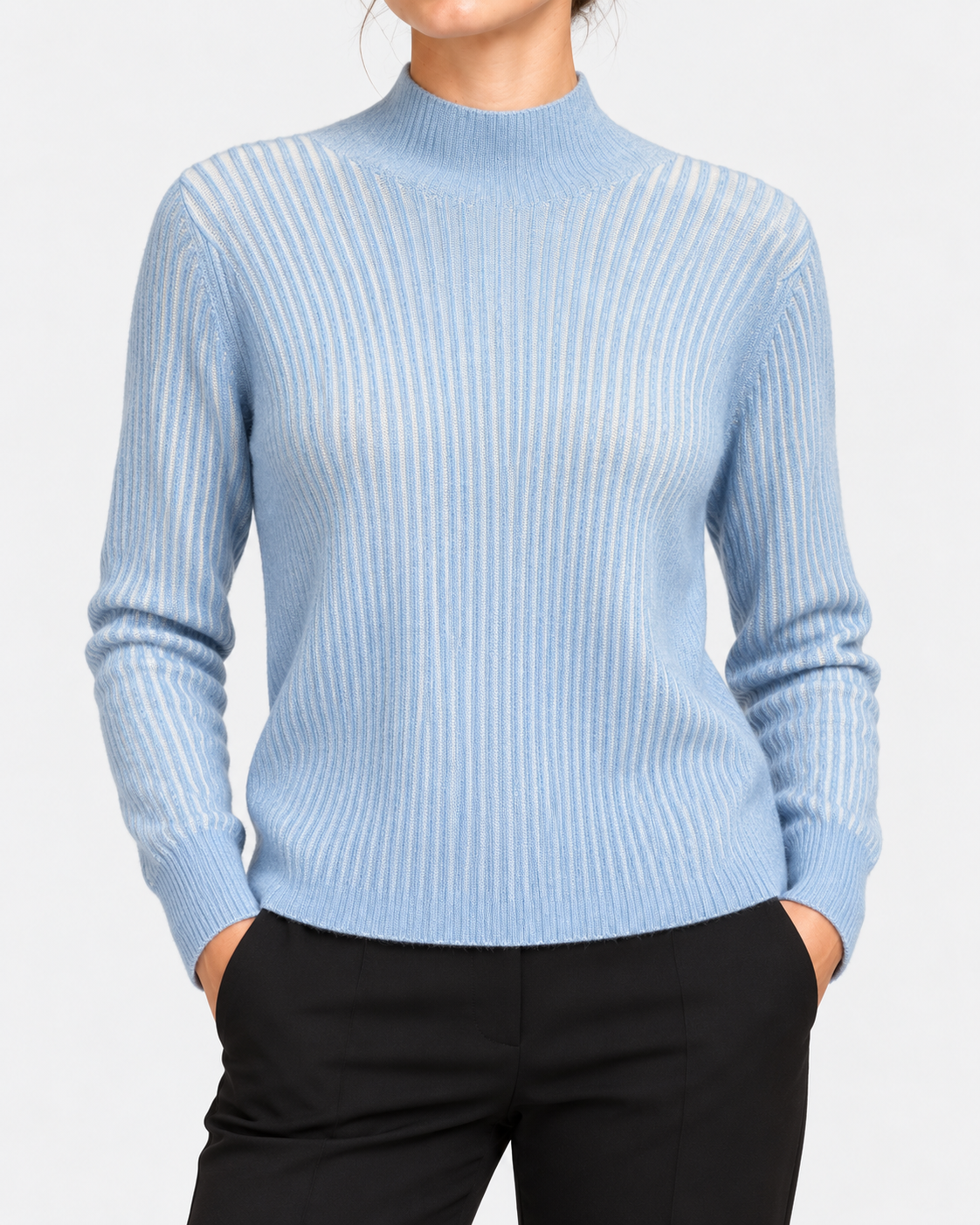 Gran Sasso Maglia Donna Vintage Azzurra in Puro Cashmere