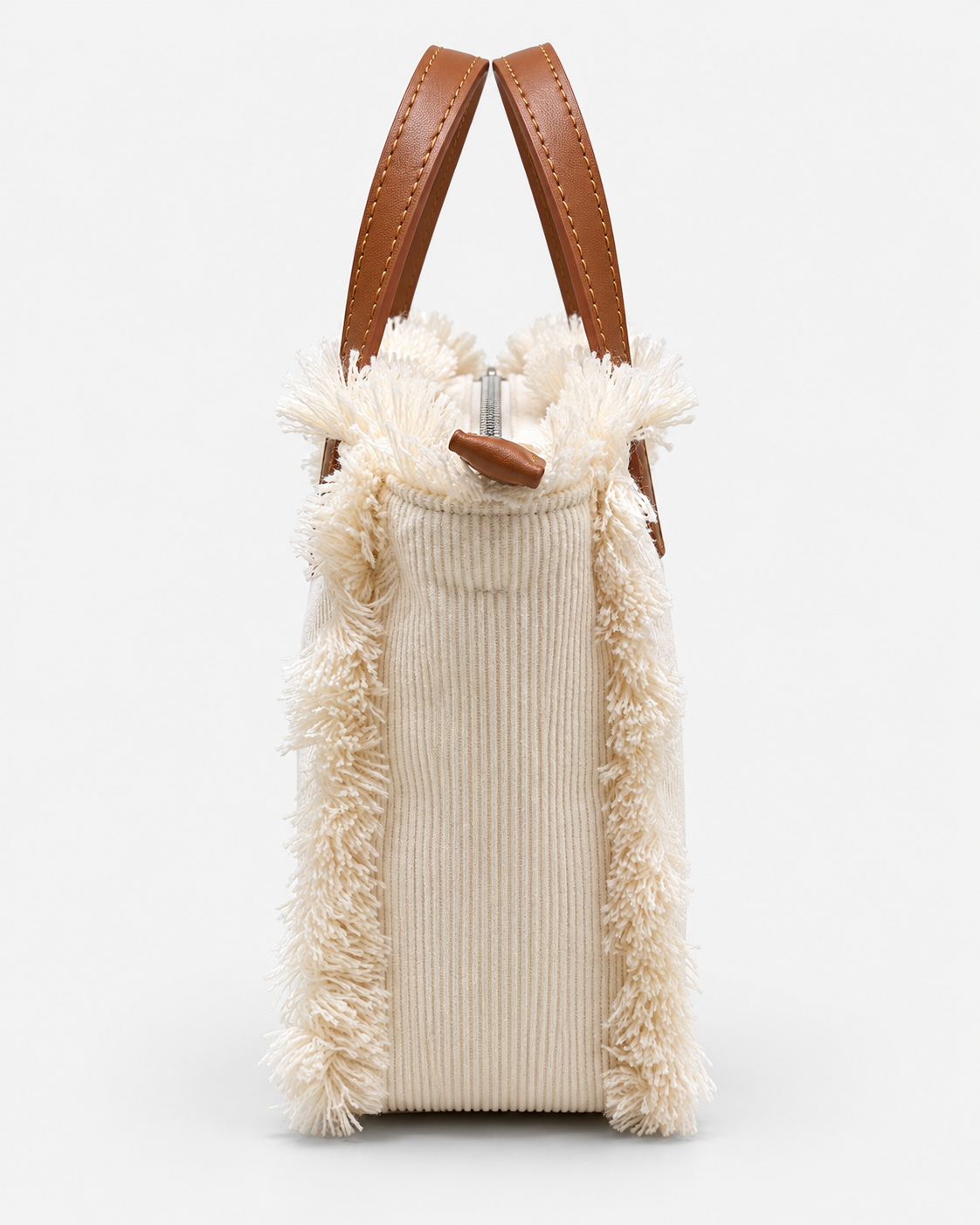 MC2 Saint Barth Borsa Donna Vanity Mini in Velluto a Coste Panna