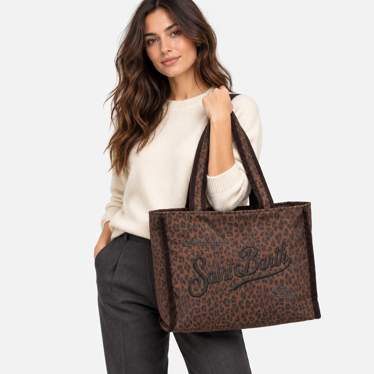 MC2 Saint Barth Borsa Donna Vanity Leopardata Marrone