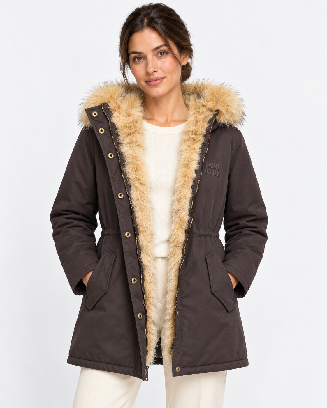 MC2 Saint Barth Parka Donna Brenna Marrone