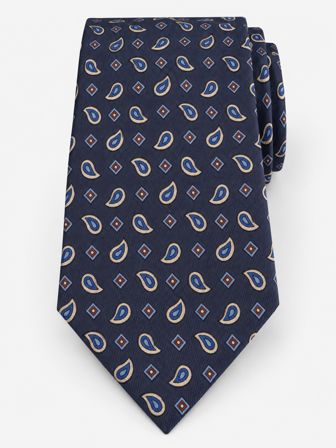 Fefè Cravatta Uomo in Seta Paisley Doppio Blu