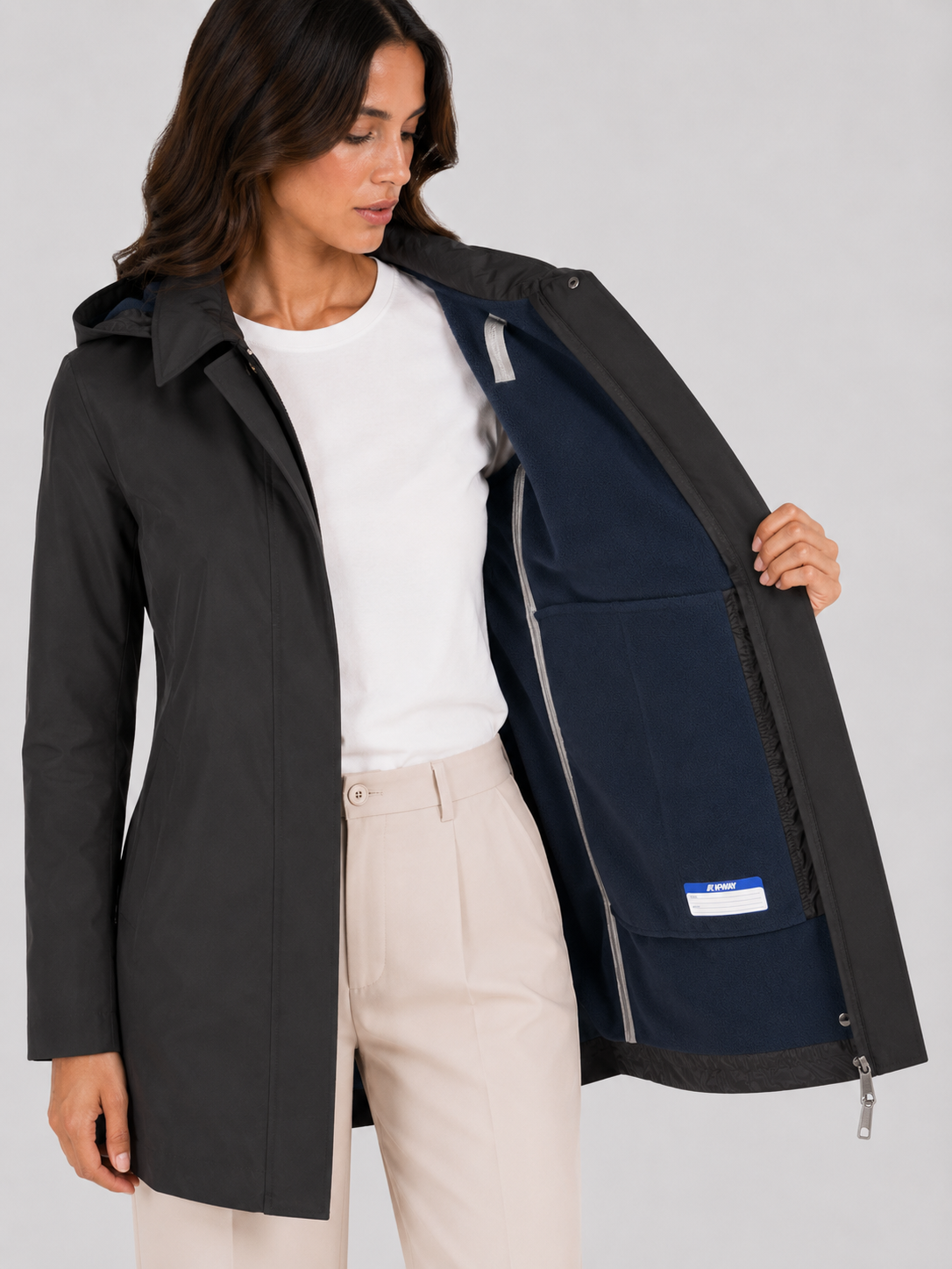 trench MATHY BONDED BLACK - BLUE DEPTH