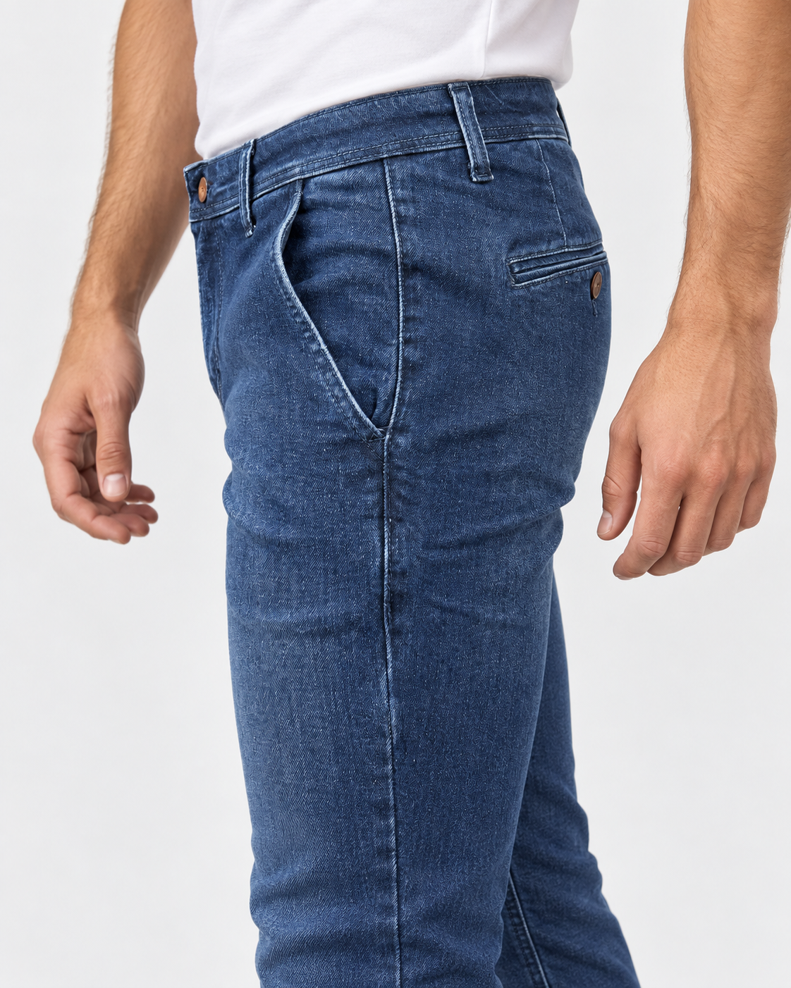 Ernys Jeans uomo blu in cotone stretch con tasca America