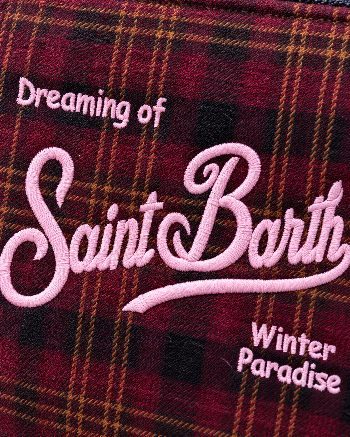 MC2 Saint Barth Pochette Donna Aline Wool Tartan Bordeaux