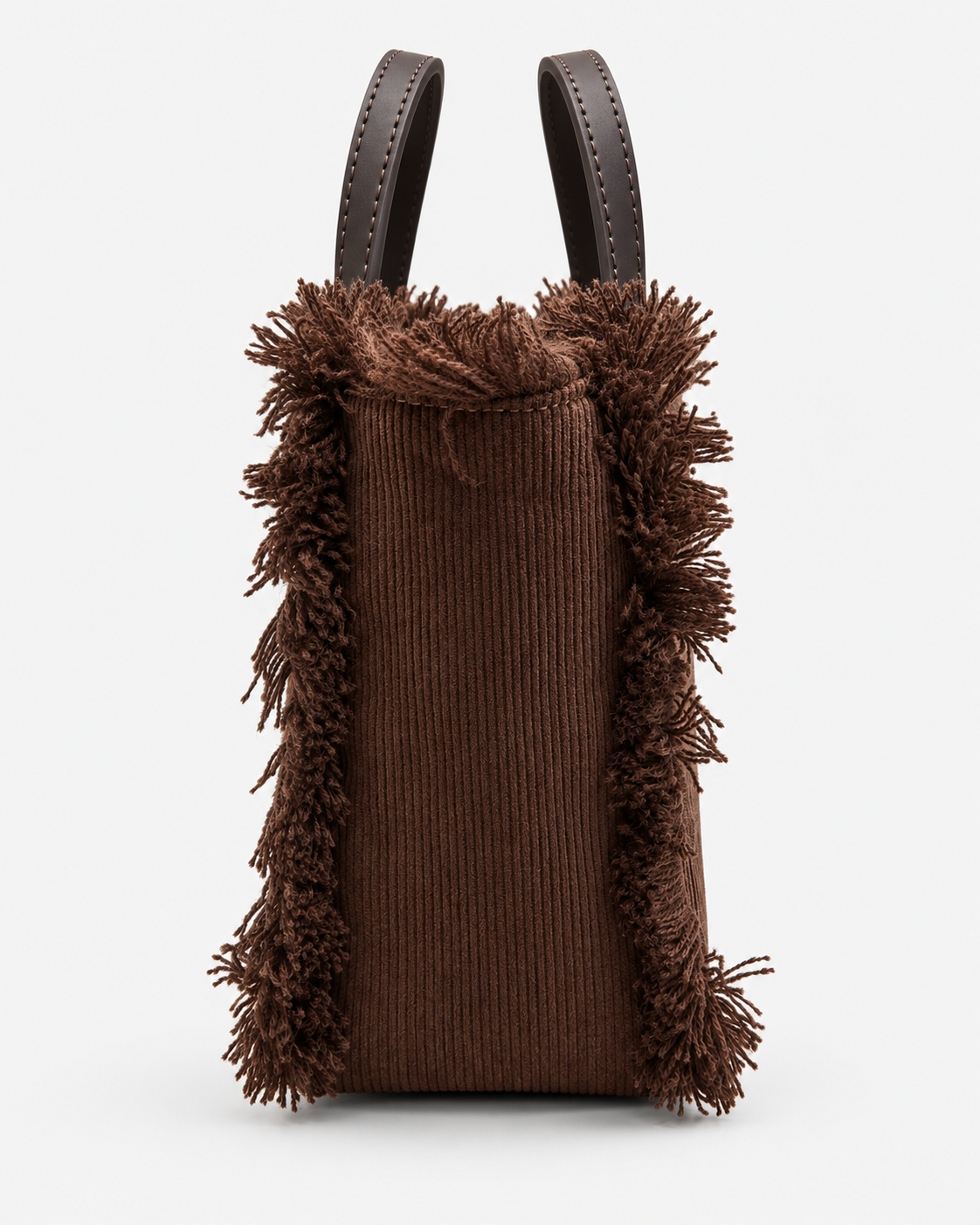 MC2 Saint Barth Borsa Donna Vanity Mini in Velluto a Coste Marrone con Tracolla