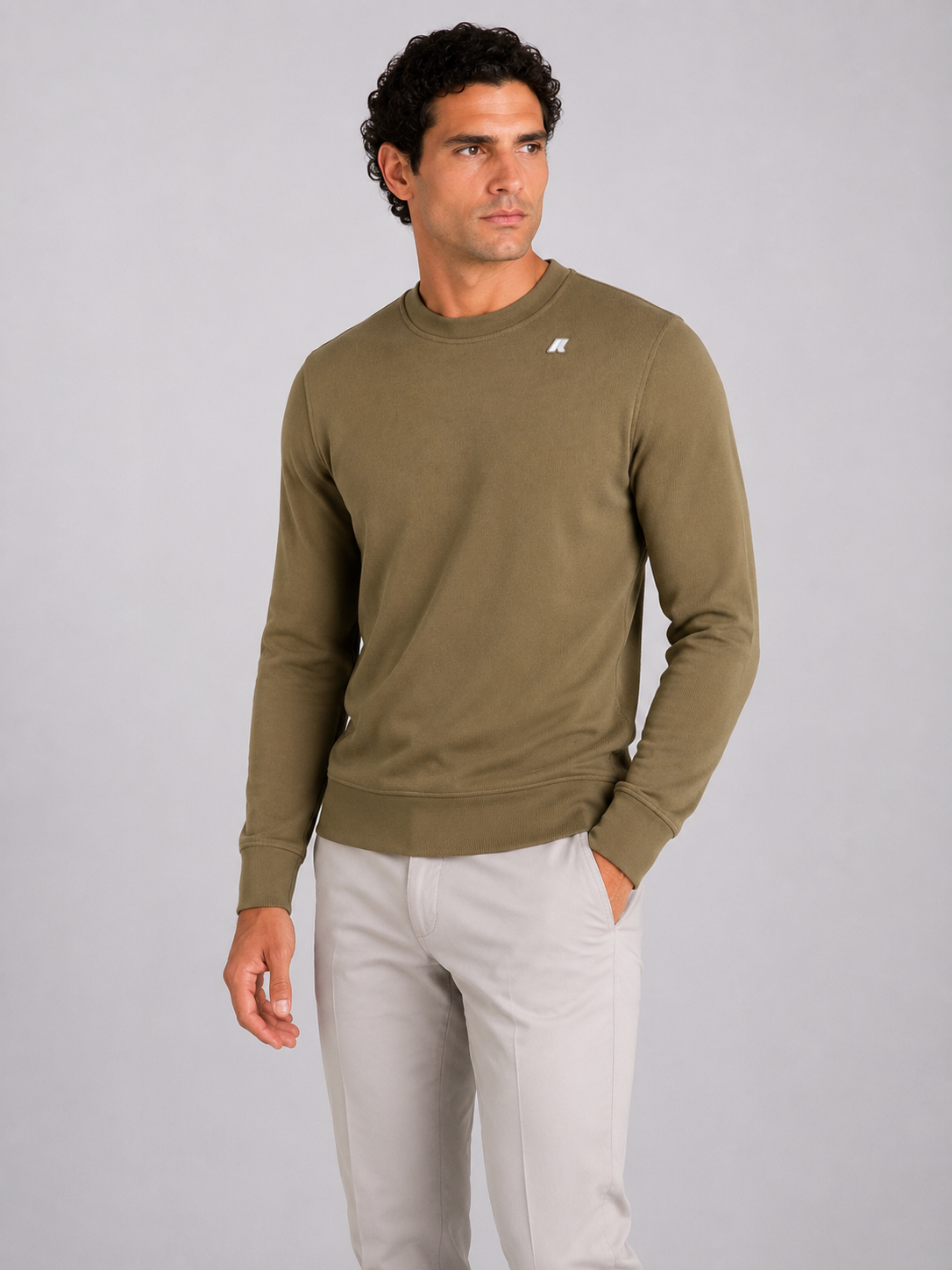 Felpa garzata Baptiste Heavy Fleece green army