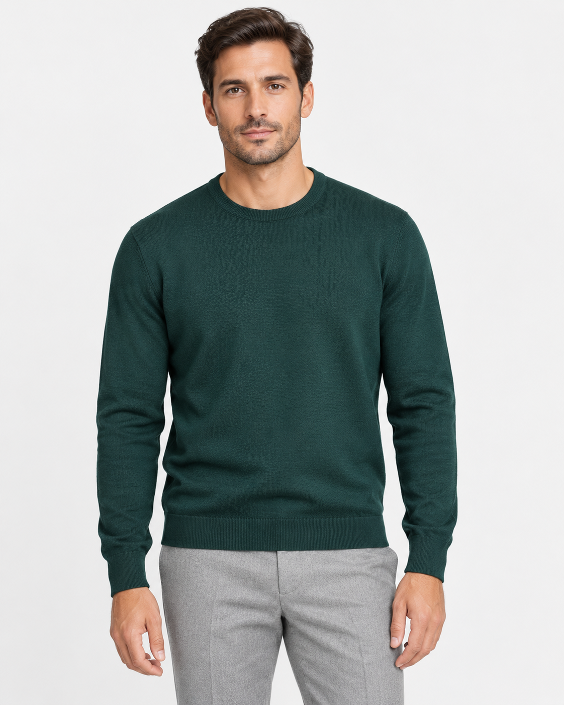 Gran Sasso Maglia Uomo Girocollo in Lana Verde