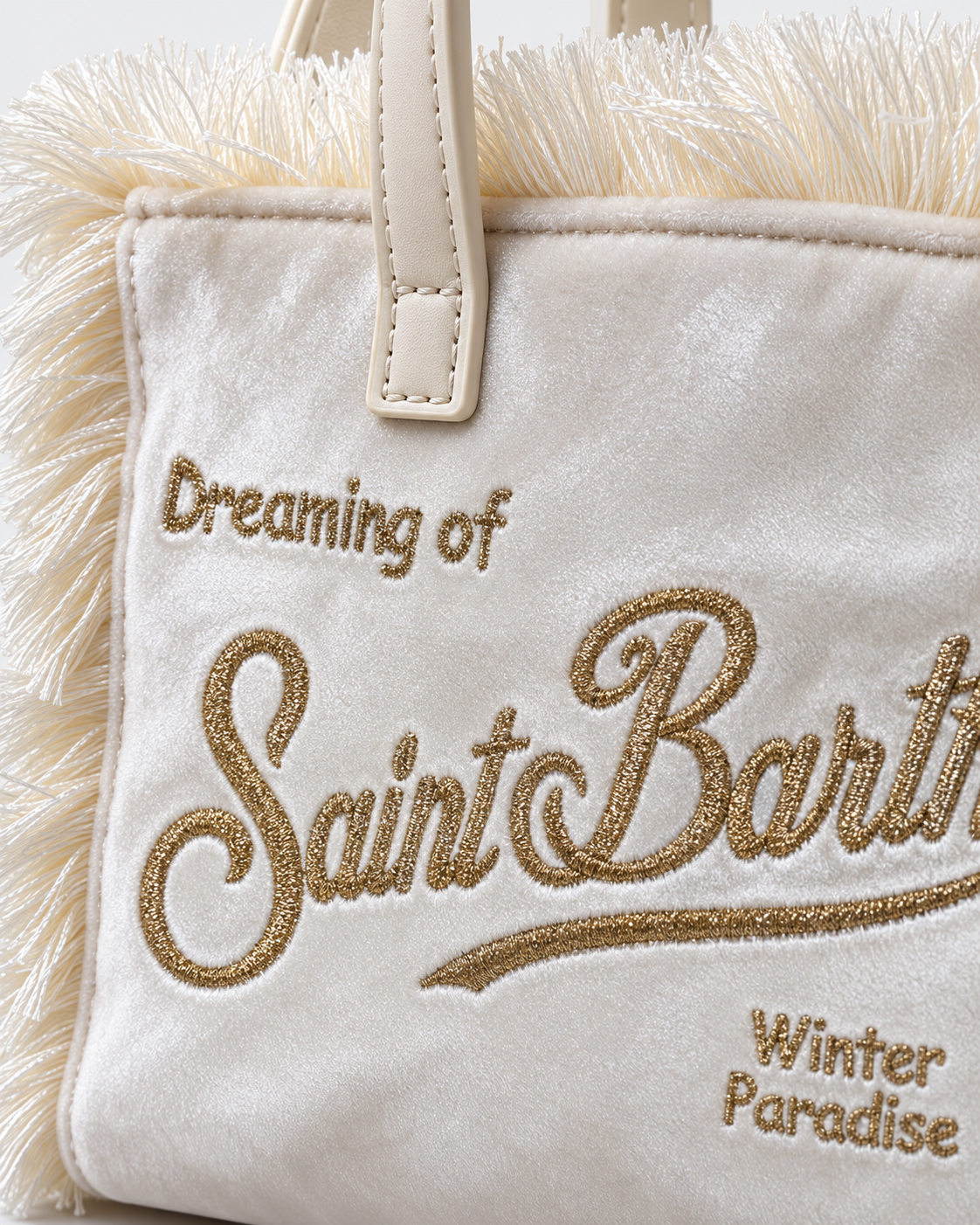 MC2 Saint Barth Borsa Donna Vanity Mini in Velluto Panna