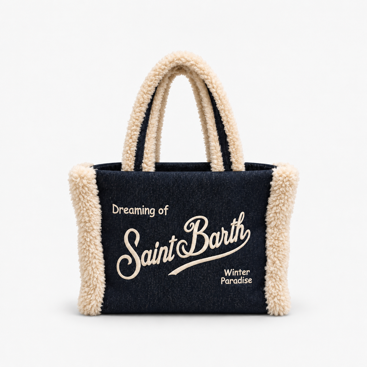 MC2 Saint Barth Borsa Donna Colette Denim Scuro con Dettagli Teddy