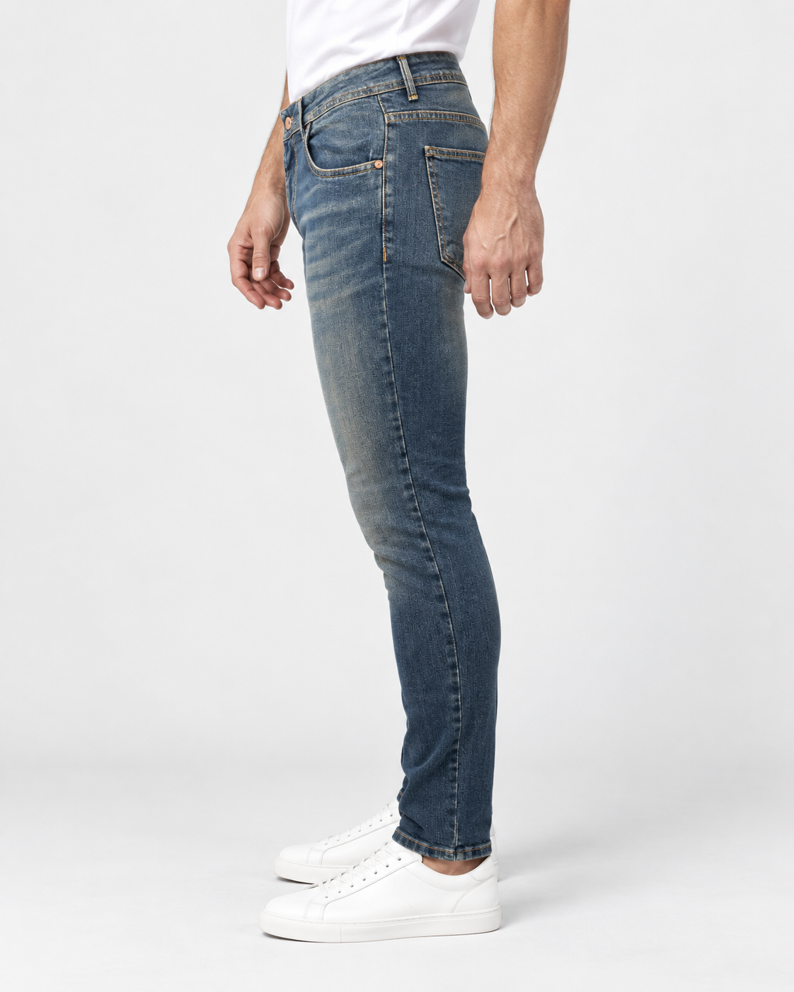Ernys Jeans uomo blu 5 tasche in cotone stretch