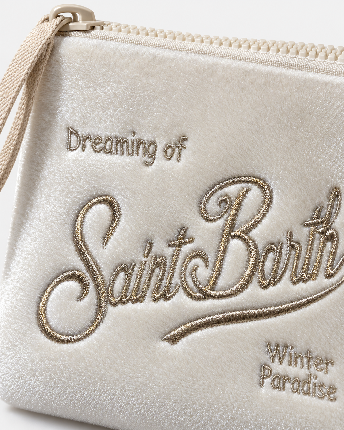 MC2 Saint Barth Pochette Donna Aline Velvet in Velluto Avorio